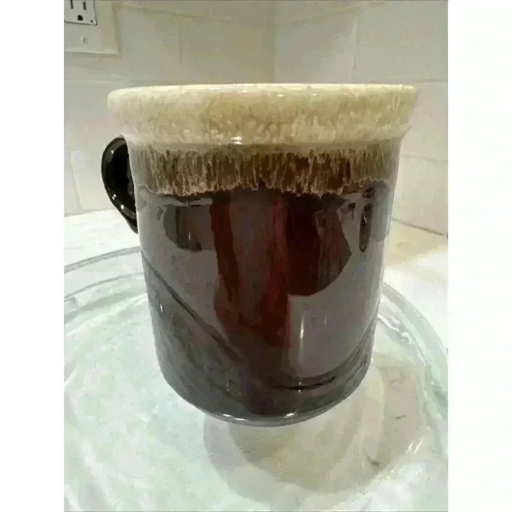 Vintage McCoy USA Brown Drip Glaze Coffee Mug Cup